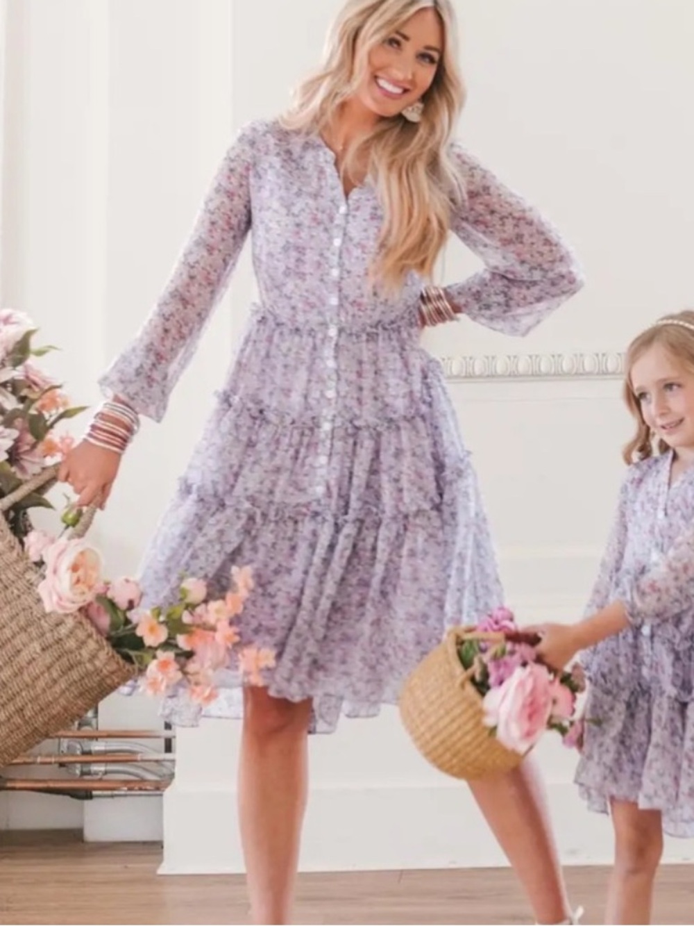 NWT Ivy City Co Lydia Dress in Purple Floral Print - Size 3X